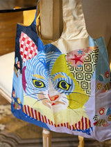 Bolsa Plegable 'Collage Gato'