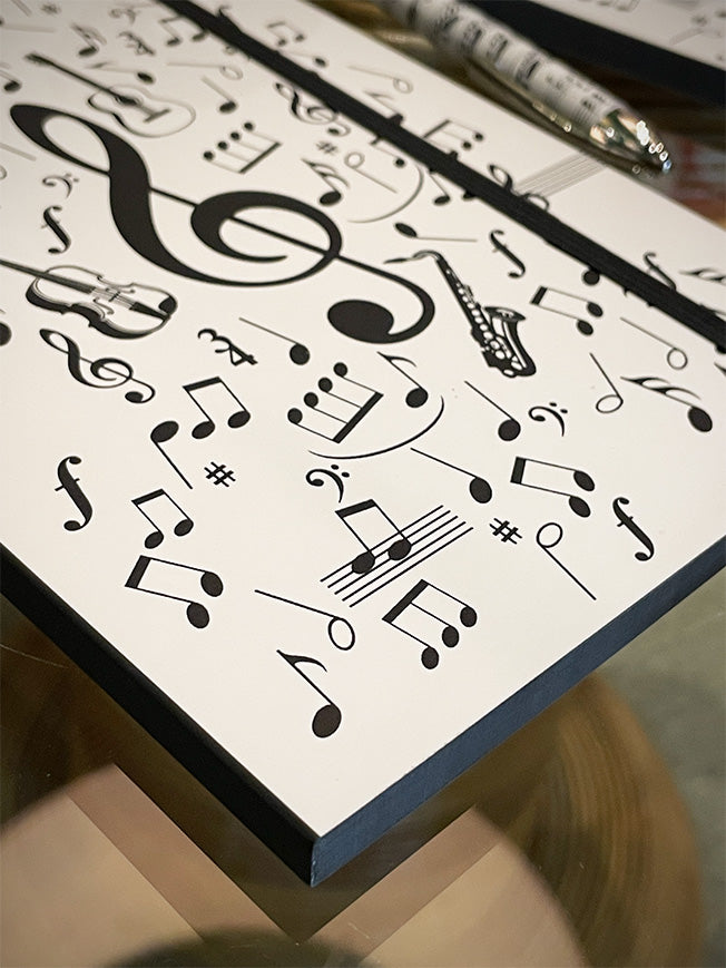 Libreta Grande Estampado 'Música'