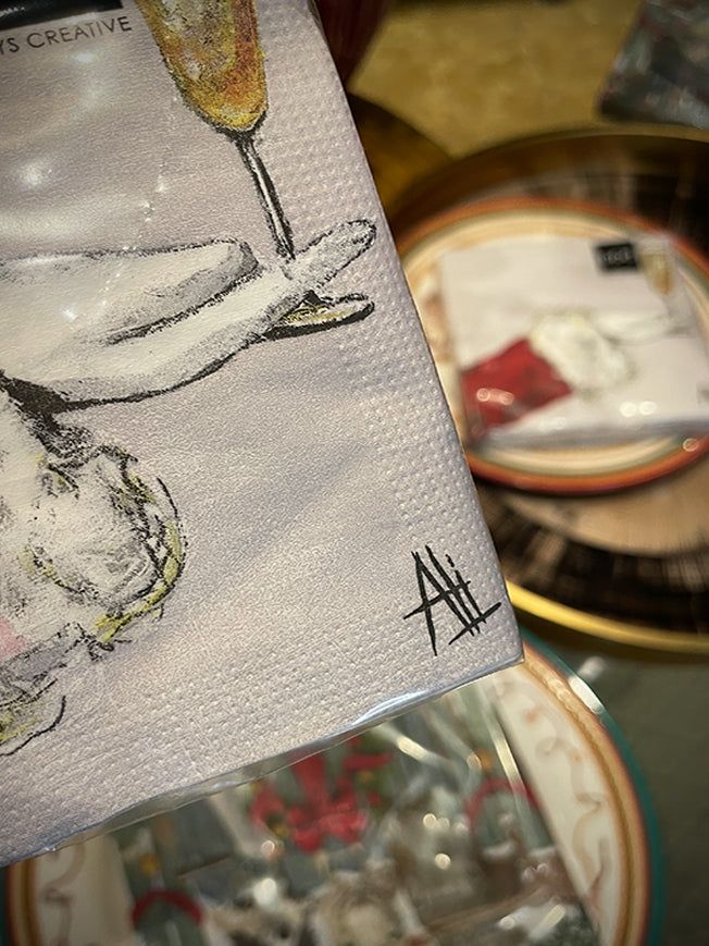 Pack de 20 Servilletas de Papel 'Cheers to Santa' - 25x25 cm