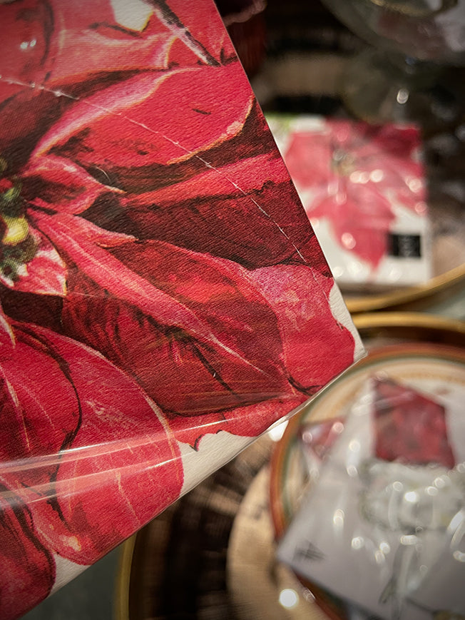 Pack de 20 Servilletas de Papel 'Poinsettia Rouge' - 33x33 cm