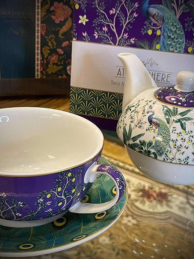 Juego de Té para Uno 'Imperial Peacock' - Taza y Tetera