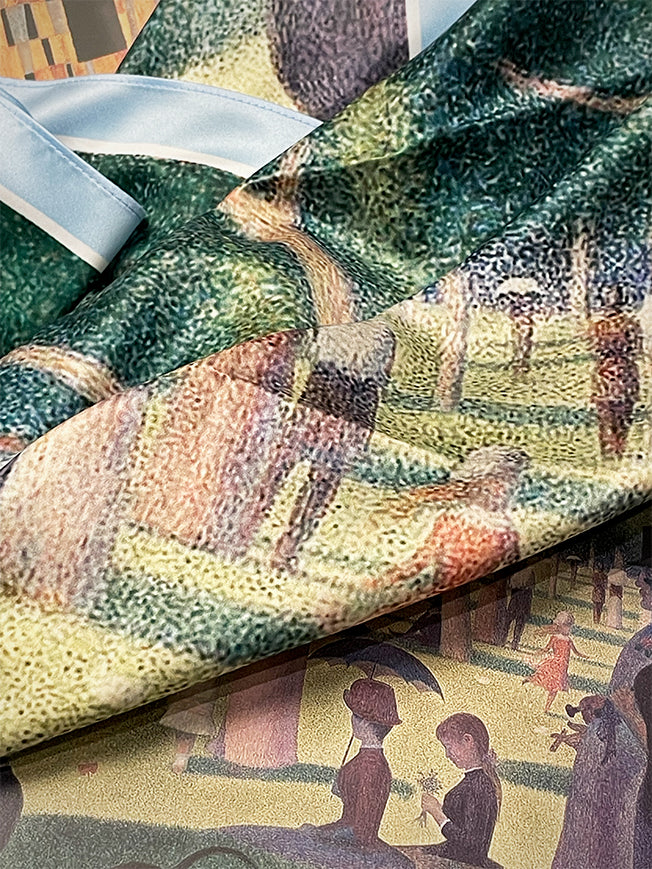 Pañuelo Estampado 'Tarde de domingo en la isla de la Grande Jatte' 90x90 cm - Seurat