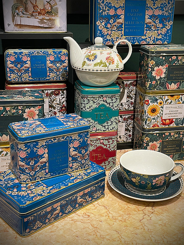 'Song Thrush Teal' Tea Tin - 40 Tea Bags English Breakfast