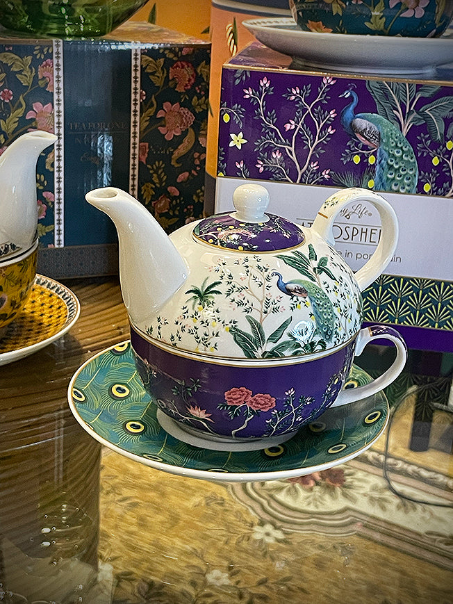 Juego de Té para Uno 'Imperial Peacock' - Taza y Tetera