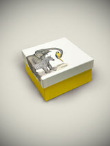 Medium 'Animalis' Box - Elephant, Parrot and Zebra - 20x20x11 cm