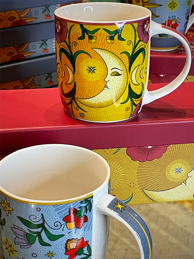 Juego de 2 Mugs de Porcelana 'Sun & Moon' - 350 ml