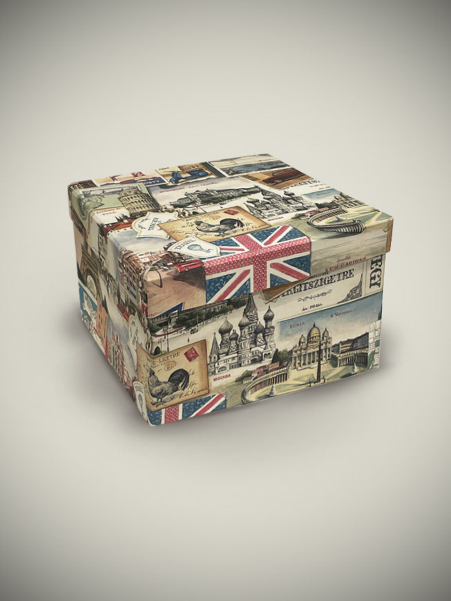 Caja Cuadrada Mediana 'Travelling' - 24x24x16 cm