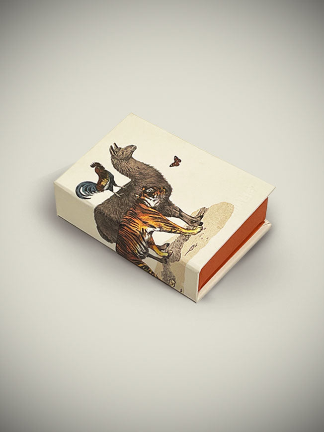Mini Box 'Animalis' - Tiger, Llama and Rooster - 9,5x6,5x3 cm