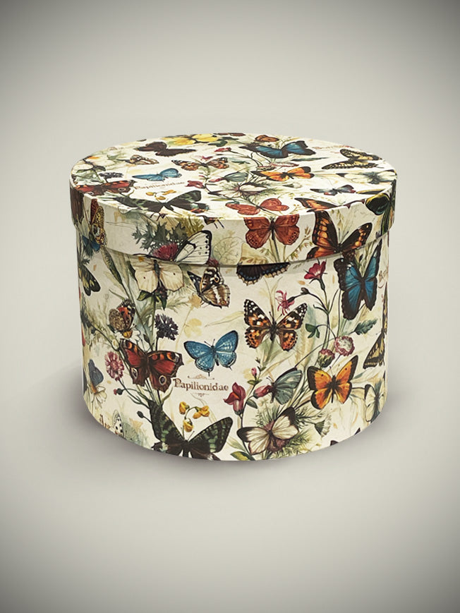 Caja Redonda Grande 'Butterflies' - 30x22 cm