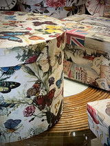 Caja Redonda Grande 'Butterflies' - 30x22 cm