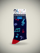 Calcetines en Caja de Lata 'Notas Musicales' - Azul