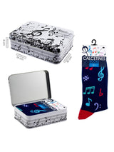 Calcetines en Caja de Lata 'Notas Musicales' - Azul