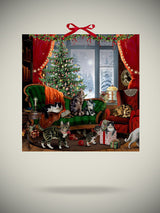 Calendario de Adviento 'Gatos en la Ventana' - 48x48 cm