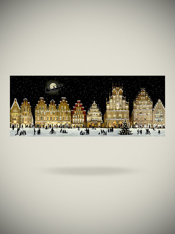 Advent Calendar 'Christmas City Panorama' - 69x27 cm