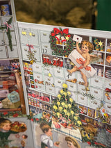 Calendario de Adviento Tríptico 'Pequeña Tienda de Navidad' -  58x33 cm