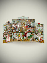 Calendario de Adviento Tríptico 'Pequeña Tienda de Navidad' -  58x33 cm