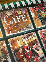 Tarjeta de Navidad y Adviento 'Escaparate de Navidad' - Café