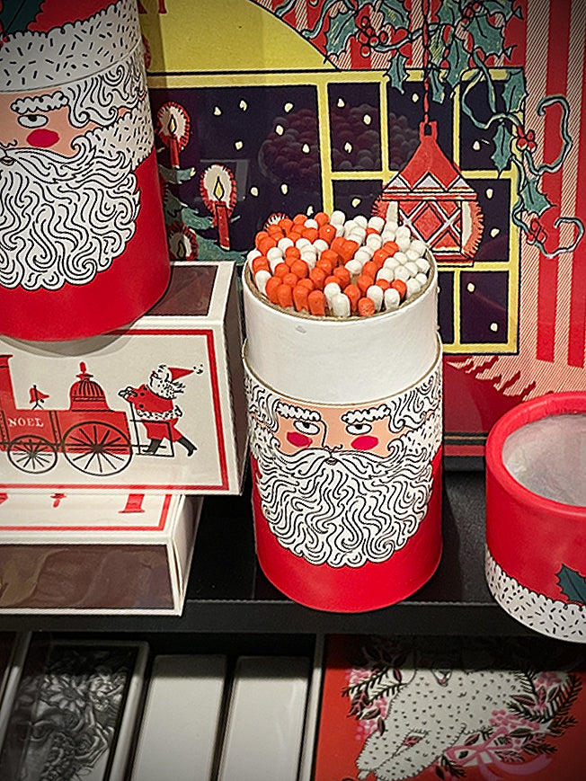 'Father Christmas' Cylinder Box with Matches - 80 Pieces