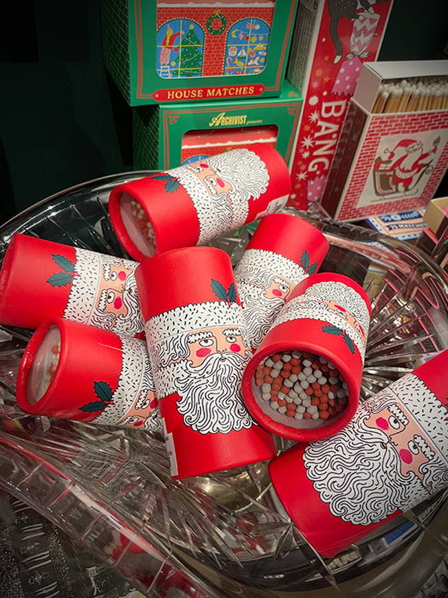 'Father Christmas' Cylinder Box with Matches - 80 Pieces