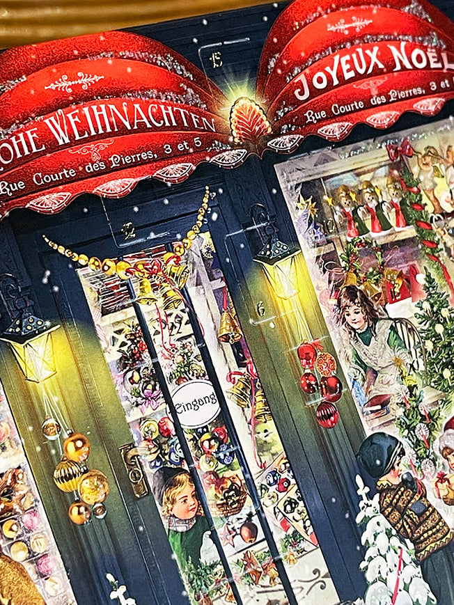 Tarjeta de Navidad y Adviento 'Escaparate de Navidad' - Tienda