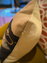 'Whippet Dog with Tie Bow' Cushion Cover - 45x45 cm