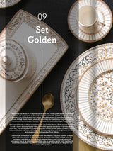 Plato Llano de Porcelana 'Decó'