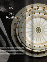 Plato Llano de Porcelana 'Decó'