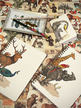 A5 Spiral Notebook 'Animalis' - Rhinoceros, Parrot and Giraffe