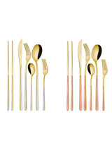 Juego de Cubertería 'Asia Pietra Verde Oro' - 24 Piezas