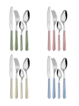 Juego de Cubertería 'Legno Colorato Abete Giallo' - 24 Piezas