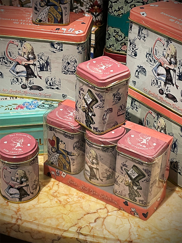 Mini Pack of 3 Tins with 'Alice in Wonderland Pink' Tea - Assorted