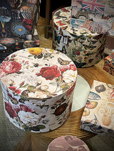 Caja Redonda Grande 'Rosas' - 30x22 cm