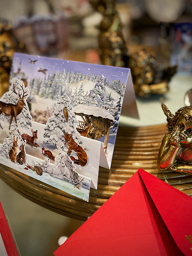 Tarjeta de Navidad y Adviento 'Paisajes de Invierno' - Bosque Nevado