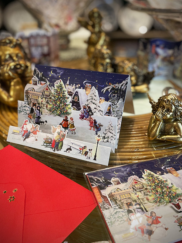 Tarjeta de Navidad y Adviento 'Paisajes de Invierno' - Pueblo Nevado