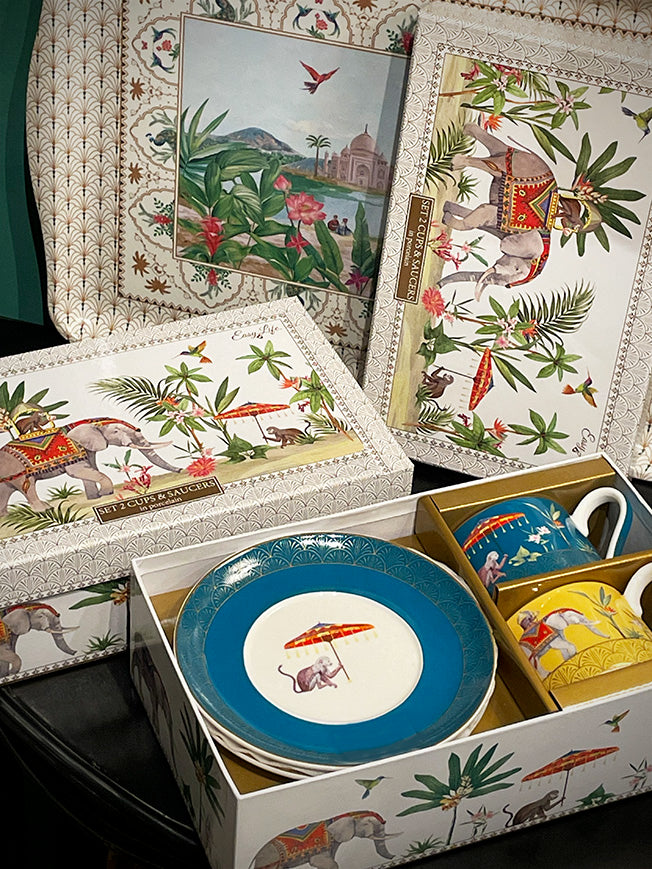 Set de 2 Tazas con Plato 'Marajah' - 240 ml