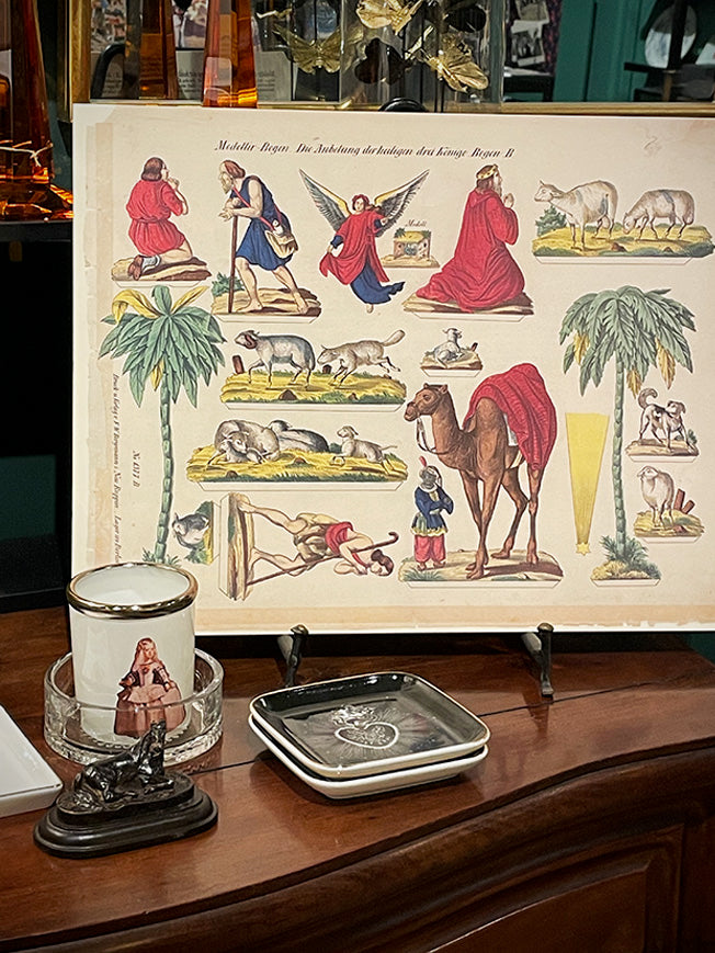 Set de 2 Láminas Decorativas Recortable Alemán 'Belén Tradicional'