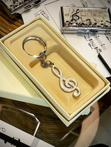 Llavero Plateado y Esmalte 'Clave de Sol'