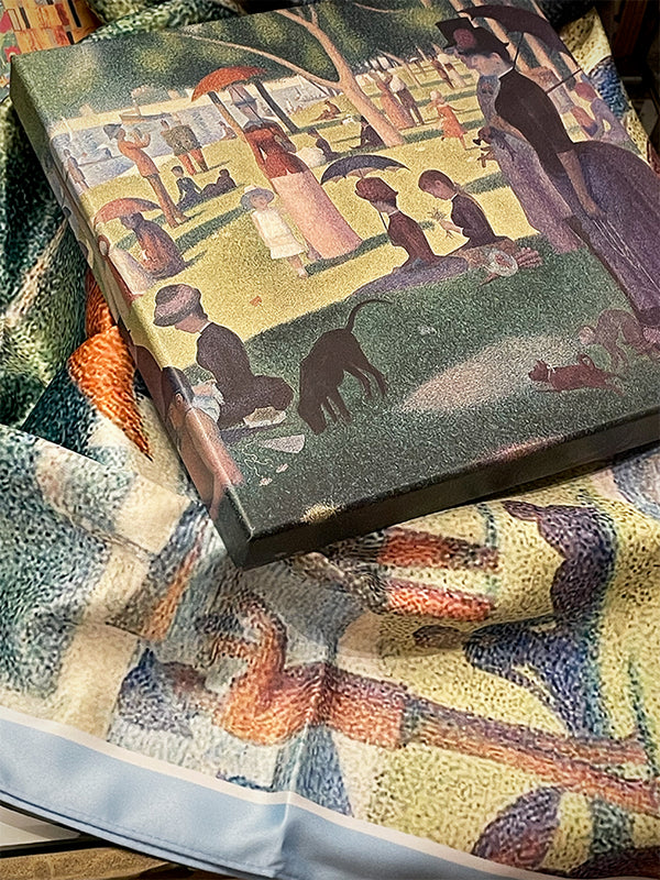 Pañuelo Estampado 'Tarde de domingo en la isla de la Grande Jatte' 90x90 cm - Seurat