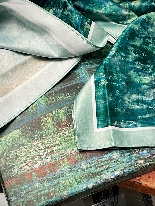 Pañuelo Estampado 'El Puente Japonés' 90x90 cm - Monet