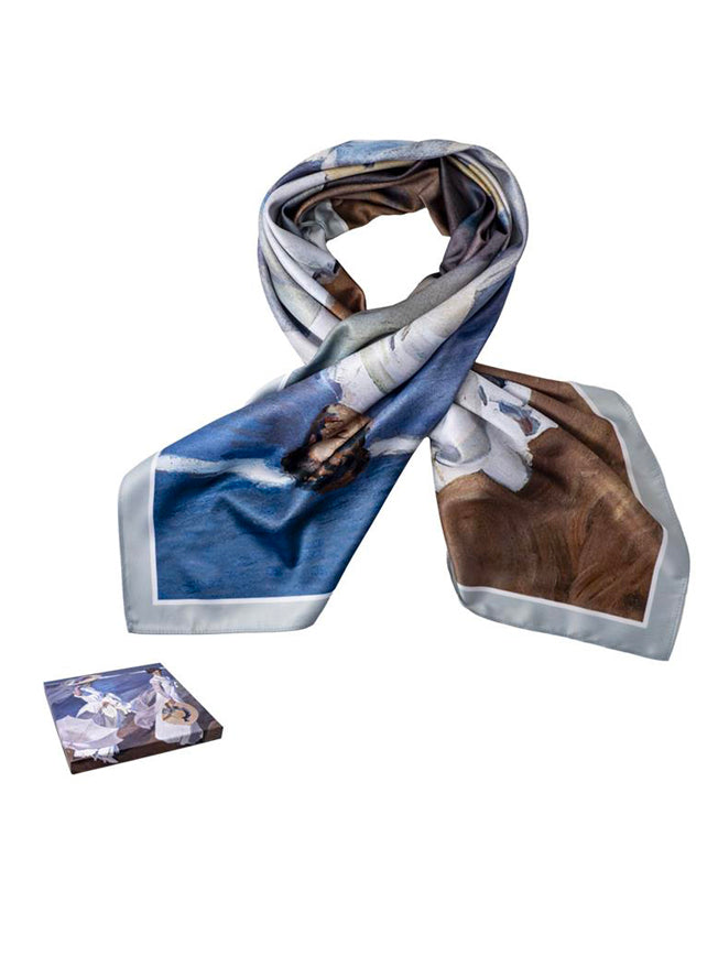 Pañuelo Estampado 'Paseo a Orillas del Mar' 90x90 cm - Sorolla