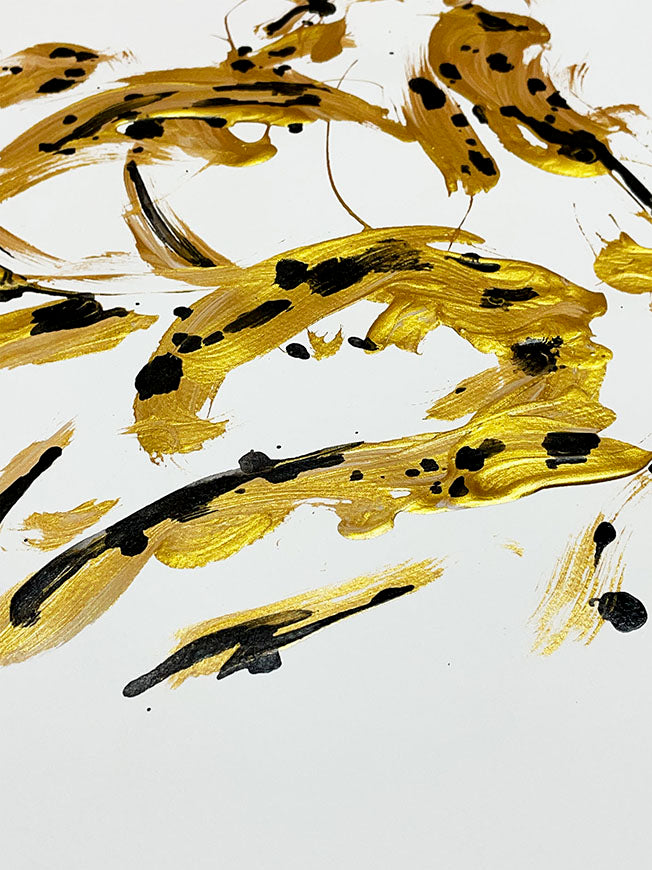 Modern Abstract Painting 'Explosion of Gold' | 65x50cm – Tartan & Zebra