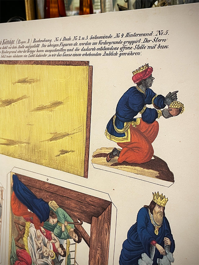 Set de 2 Láminas Decorativas Recortable Alemán 'Belén Tradicional'