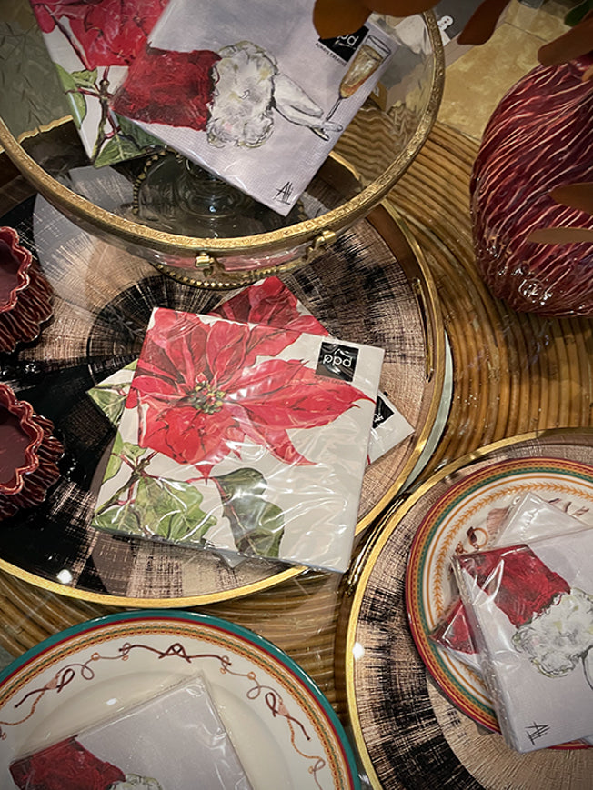Pack de 20 Servilletas de Papel 'Poinsettia Rouge' - 33x33 cm