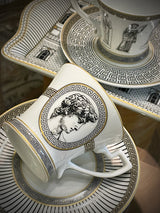 Juego de 2 Tazas y Platos de Café 'Palladium' - 80 ml