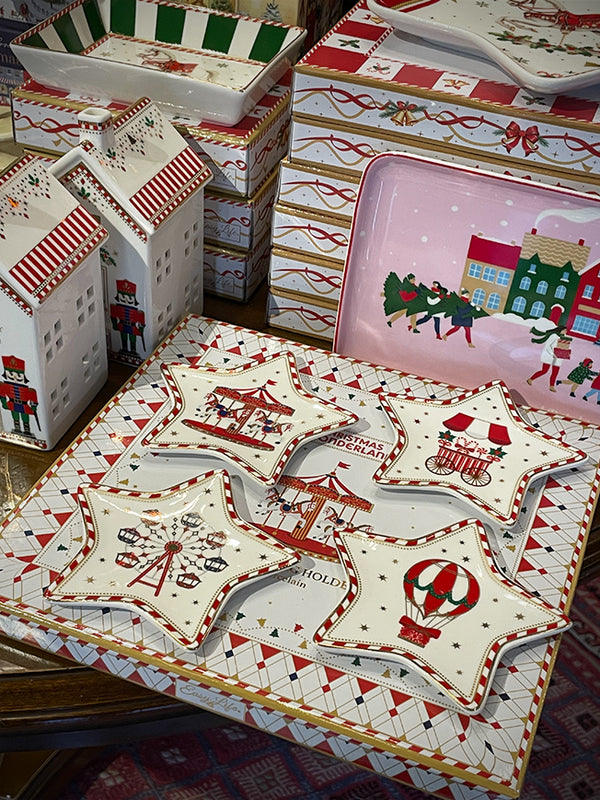 Set de 4 Platitos para Bolsitas de Té 'Christmas Wonderland'