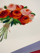 Tarjeta Filigrana de Papel 'Bouquet de Rosas'