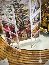 Tarjeta de Navidad y Adviento 'Ventana Nostálgica' - Blanca