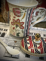 Taza para Infusiones con Tapa y Cuchara 'Glamour' - Paisley Beige - 320 ml