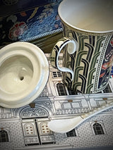 Taza para Infusiones con Tapa y Cuchara 'Glamour' - Paisley Blue - 320 ml