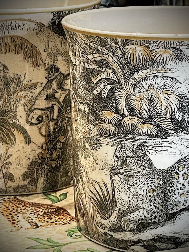 Set of 4 Porcelain Mugs 'Retro Jungle' - 300 ml